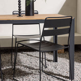 Jídelní stůl Break Alumnium – černá / přírodní obdélníková 90*150* + jídelní židle Lina – černá _4