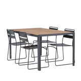 Jídelní stůl Break Alumnium – černá / přírodní obdélníková 90*150* + jídelní židle Lina – černá _4