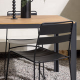 Jídelní stůl Break Alumnium – černá / přírodní obdélníková 90*150* + jídelní židle Lina – černá _4