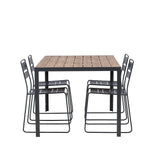 Jídelní stůl Break Alumnium – černá / přírodní obdélníková 90*150* + jídelní židle Lina – černá _4