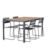 Jídelní stůl Break Alumnium – černá / přírodní obdélníková 90*150* + jídelní židle Lina – černá _4