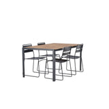 Jídelní stůl Break Alumnium – černá / přírodní obdélníková 90*150* + jídelní židle Lina – černá _4