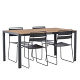 Jídelní stůl Break Alumnium – černá / přírodní obdélníková 90*150* + jídelní židle Lina – černá _4