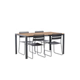 Jídelní stůl Break Alumnium – černá / přírodní obdélníková 90*150* + jídelní židle Lina – černá _4