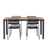 Jídelní stůl Break Alumnium – černá / přírodní obdélníková 90*150* + jídelní židle Lina – černá _4