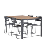 Jídelní stůl Break Alumnium – černá / přírodní obdélníková 90*150* + jídelní židle Lina – černá _4