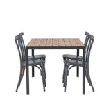 Break Jídelní stůl Alumnium - Černá / Nature Rectangular 90*150* +Tablas Jídelní židle Aluminium - Black / _4