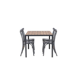 Break Jídelní stůl Alumnium - Černá / Nature Rectangular 90*150* +Tablas Jídelní židle Aluminium - Black / _4