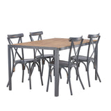 Break Jídelní stůl Alumnium - Černá / Nature Rectangular 90*150* +Tablas Jídelní židle Aluminium - Black / _4