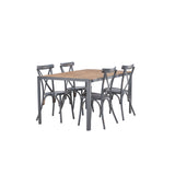 Break Jídelní stůl Alumnium - Černá / Nature Rectangular 90*150* +Tablas Jídelní židle Aluminium - Black / _4