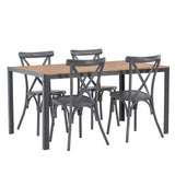 Break Jídelní stůl Alumnium - Černá / Nature Rectangular 90*150* +Tablas Jídelní židle Aluminium - Black / _4