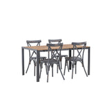 Break Jídelní stůl Alumnium - Černá / Nature Rectangular 90*150* +Tablas Jídelní židle Aluminium - Black / _4