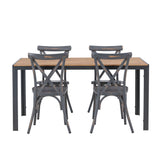 Break Jídelní stůl Alumnium - Černá / Nature Rectangular 90*150* +Tablas Jídelní židle Aluminium - Black / _4