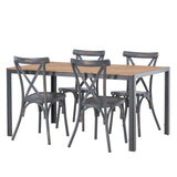 Break Jídelní stůl Alumnium - Černá / Nature Rectangular 90*150* +Tablas Jídelní židle Aluminium - Black / _4