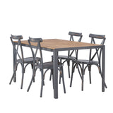 Break Jídelní stůl Alumnium - Černá / Nature Rectangular 90*150* +Tablas Jídelní židle Aluminium - Black / _4