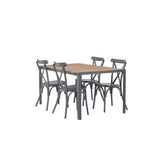 Break Jídelní stůl Alumnium - Černá / Nature Rectangular 90*150* +Tablas Jídelní židle Aluminium - Black / _4