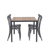 Break Jídelní stůl Alumnium - Černá / Nature Rectangular 90*150* +Tablas Jídelní židle Aluminium - Black / _4