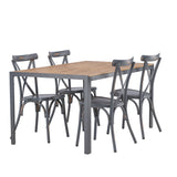 Break Jídelní stůl Alumnium - Černá / Nature Rectangular 90*150* +Tablas Jídelní židle Aluminium - Black / _4