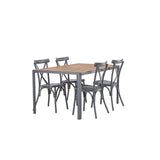 Break Jídelní stůl Alumnium - Černá / Nature Rectangular 90*150* +Tablas Jídelní židle Aluminium - Black / _4