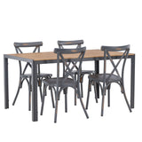 Break Jídelní stůl Alumnium - Černá / Nature Rectangular 90*150* +Tablas Jídelní židle Aluminium - Black / _4