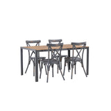 Break Jídelní stůl Alumnium - Černá / Nature Rectangular 90*150* +Tablas Jídelní židle Aluminium - Black / _4