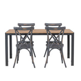 Break Jídelní stůl Alumnium - Černá / Nature Rectangular 90*150* +Tablas Jídelní židle Aluminium - Black / _4