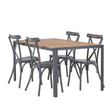 Break Jídelní stůl Alumnium - Černá / Nature Rectangular 90*150* +Tablas Jídelní židle Aluminium - Black / _4