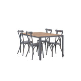 Break Jídelní stůl Alumnium - Černá / Nature Rectangular 90*150* +Tablas Jídelní židle Aluminium - Black / _4