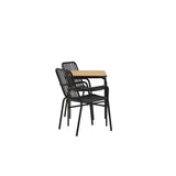Holmbeck Cafetable Steel – Černá / Obdélníková 55*70*74 +Pekingská jídelní židle hliníková – Černá / _2
