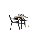 Holmbeck Cafetable Steel – Černá / Obdélníková 55*70*74 +Pekingská jídelní židle hliníková – Černá / _2