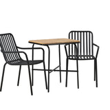 Holmbeck Cafetable Steel – Černá / Obdélníková 55*70*74 +Pekingská jídelní židle hliníková – Černá / _2