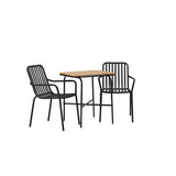 Holmbeck Cafetable Steel – Černá / Obdélníková 55*70*74 +Pekingská jídelní židle hliníková – Černá / _2