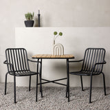 Holmbeck Cafetable Steel – Černá / Obdélníková 55*70*74 +Pekingská jídelní židle hliníková – Černá / _2