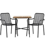 Holmbeck Cafetable Steel – Černá / Obdélníková 55*70*74 +Pekingská jídelní židle hliníková – Černá / _2