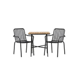 Holmbeck Cafetable Steel – Černá / Obdélníková 55*70*74 +Pekingská jídelní židle hliníková – Černá / _2