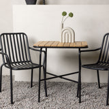 Holmbeck Cafetable Steel – Černá / Obdélníková 55*70*74 +Pekingská jídelní židle hliníková – Černá / _2