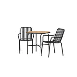 Holmbeck Cafetable Steel – Černá / Obdélníková 55*70*74 +Pekingská jídelní židle hliníková – Černá / _2