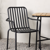 Holmbeck Cafetable Steel – Černá / Obdélníková 55*70*74 +Pekingská jídelní židle hliníková – Černá / _2