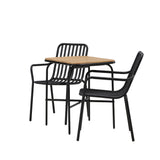 Holmbeck Cafetable Steel – Černá / Obdélníková 55*70*74 +Pekingská jídelní židle hliníková – Černá / _2