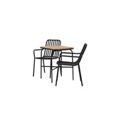 Holmbeck Cafetable Steel – Černá / Obdélníková 55*70*74 +Pekingská jídelní židle hliníková – Černá / _2