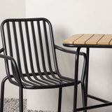 Holmbeck Cafetable Steel – Černá / Obdélníková 55*70*74 +Pekingská jídelní židle hliníková – Černá / _2