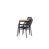 Holmbeck Cafetable Steel – Černá / Obdélníková 55*70*74 +Pekingská jídelní židle hliníková – Černá / _2