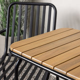 Holmbeck Cafetable Steel – Černá / Obdélníková 55*70*74 +Pekingská jídelní židle hliníková – Černá / _2