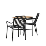 Holmbeck Cafetable Steel – Černá / Obdélníková 55*70*74 +Pekingská jídelní židle hliníková – Černá / _2