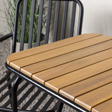 Holmbeck Cafetable Steel – Černá / Obdélníková 55*70*74 +Pekingská jídelní židle hliníková – Černá / _2