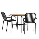 Holmbeck Cafetable Steel – Černá / Obdélníková 55*70*74 +Pekingská jídelní židle hliníková – Černá / _2