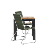 Diego Cafetable Hliník - Černá / Hnědá Aintwood - Obdélníkový 70*70/130* +Bois Jídelní židle Ocel - Stříbrná / Zelená lano _2