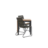 Diego Cafetable Hliník – Černá / Hnědá Aintwood – Obdélníkový 70*70/130* + Bois Jídelní židle Ocel – Černá / Tmavě šedá Lano _2