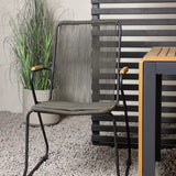 Diego Cafetable Hliník – Černá / Hnědá Aintwood – Obdélníkový 70*70/130* + Bois Jídelní židle Ocel – Černá / Tmavě šedá Lano _2