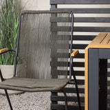 Diego Cafetable Hliník – Černá / Hnědá Aintwood – Obdélníkový 70*70/130* + Bois Jídelní židle Ocel – Černá / Tmavě šedá Lano _2